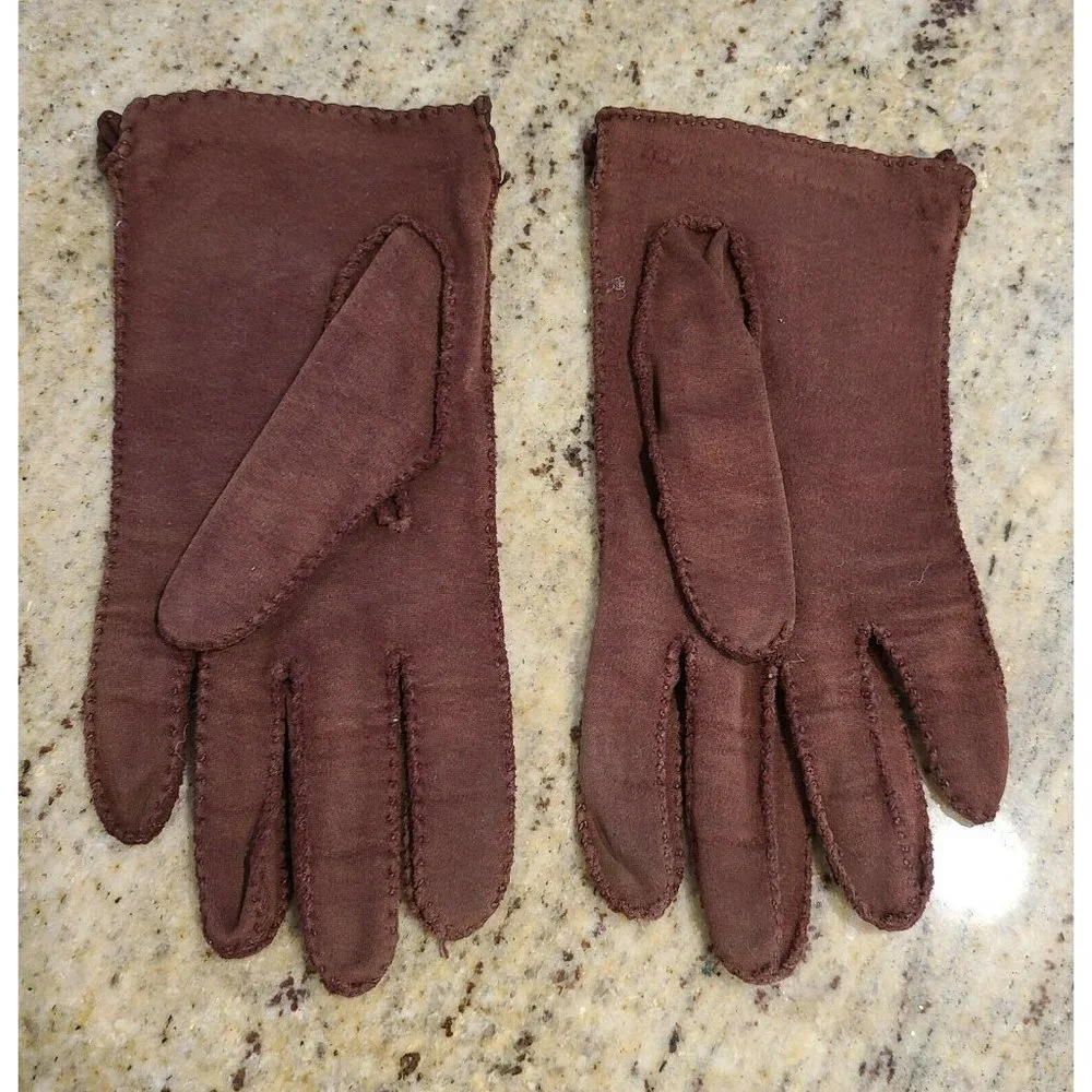 Vintage Woven Nylon? Brown Stitched 8